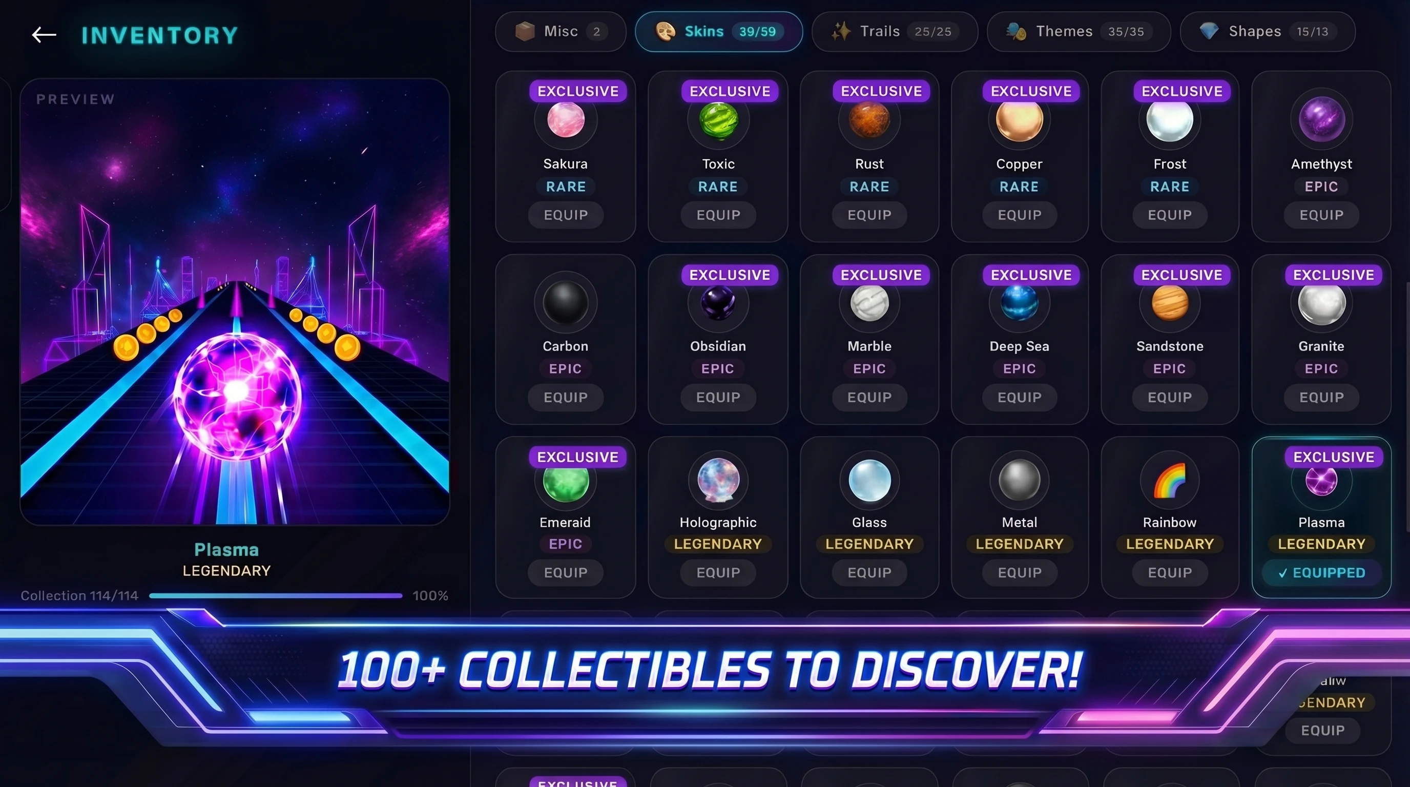 Ball Dash skins and collectibles